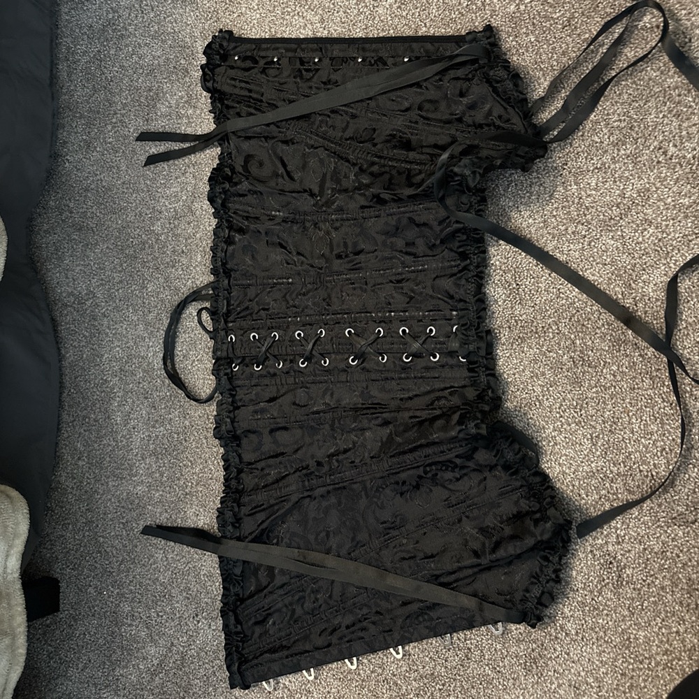 SHEIN Black Chemise Lace Mesh Intimates